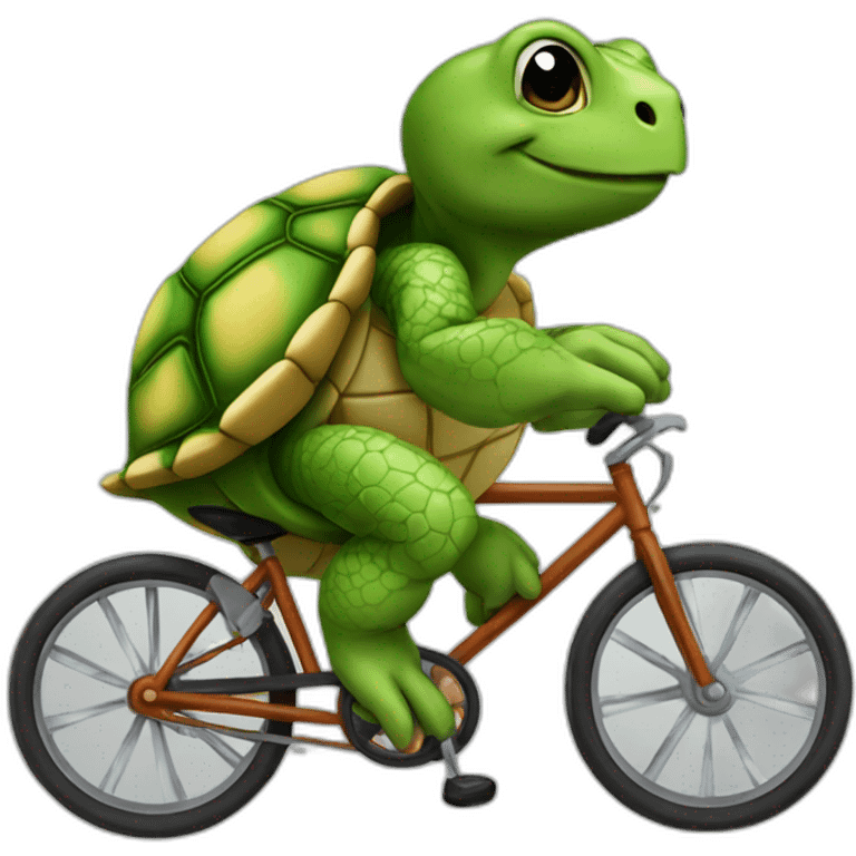 Tortue sur un velo emoji