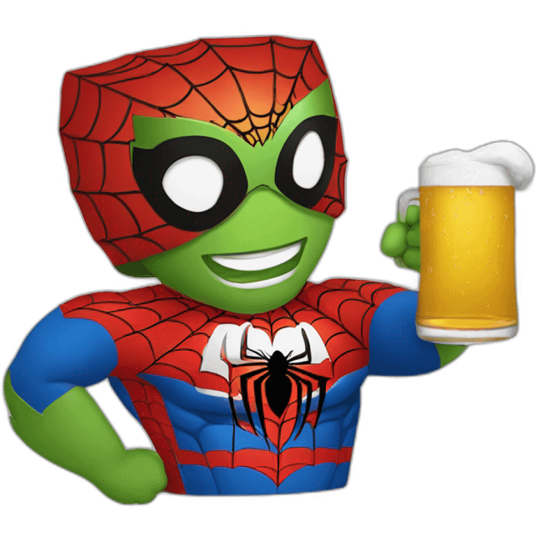 Spider-Man qui boit de la bière emoji