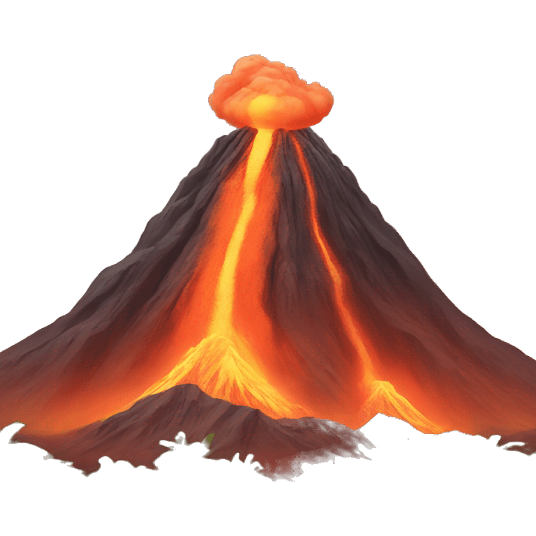 a emoji volcano giving a peace sign emoji