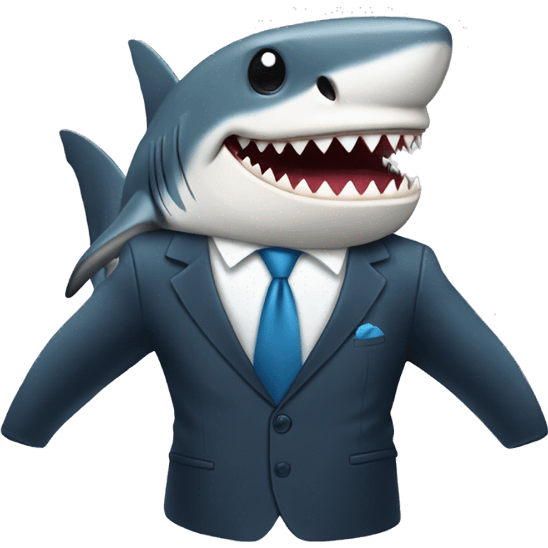 Shark with a suit emoji