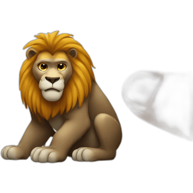 Lion sur un gorille emoji