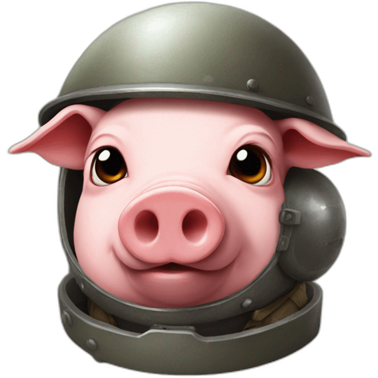 Pig with war helmet with letter Z on it  emoji