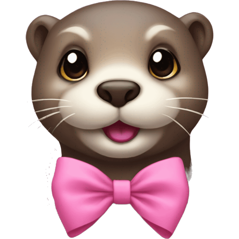 otter with a pink bow on its ear emoji