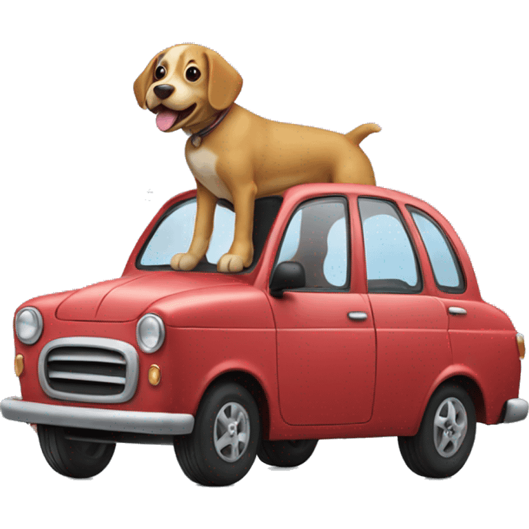 Dog on car emoji