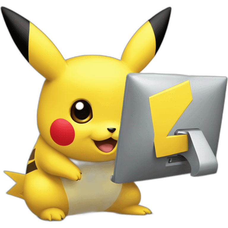 pikachu coding on a computer salesforce emoji