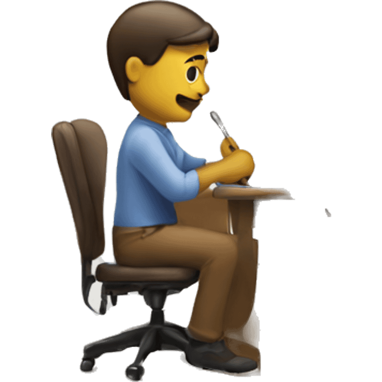 man working with home in background emoji