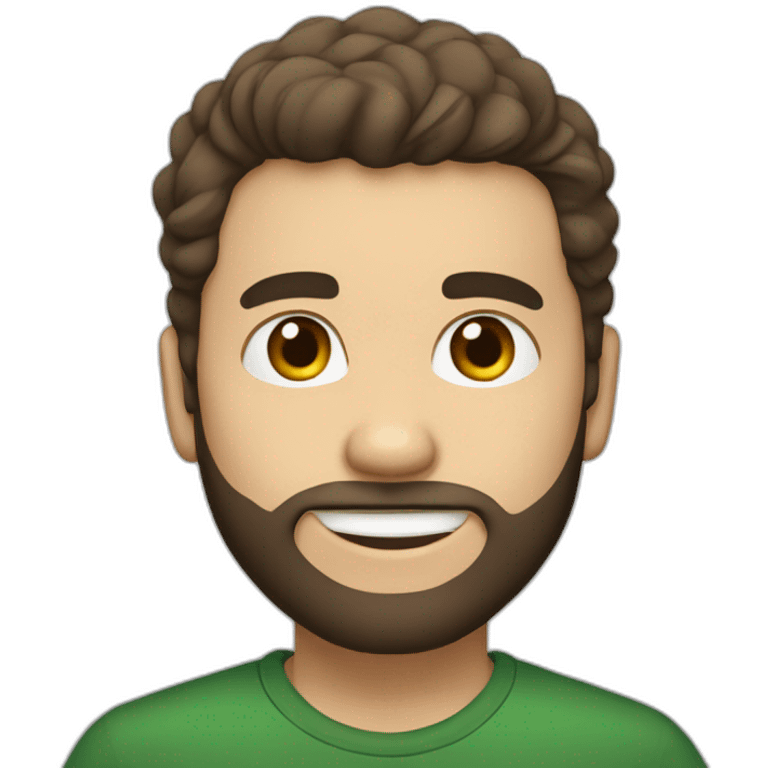 Daniel nass, brazilian, white skin, little hair, straight brown hair, bearded emoji