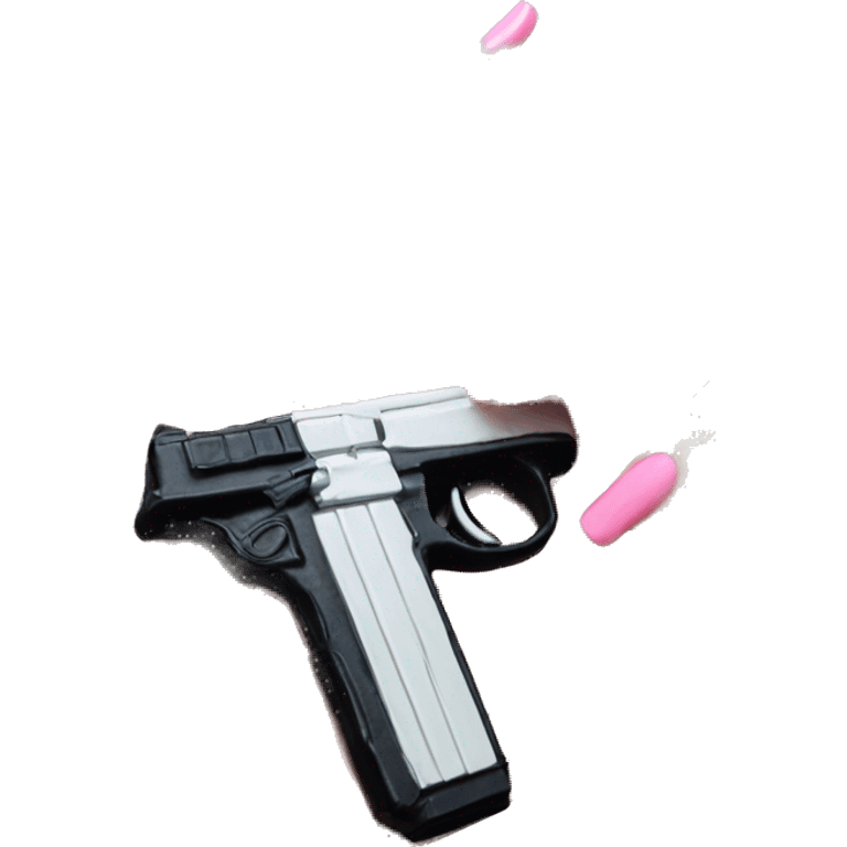 fake Gun hand pink nails emoji