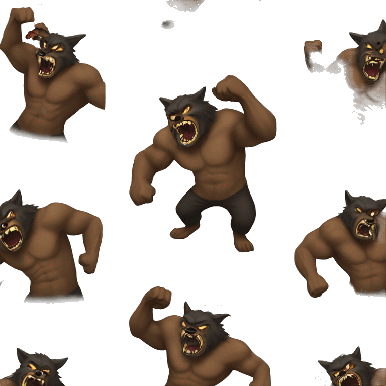 werewolf ripping its shirt emoji