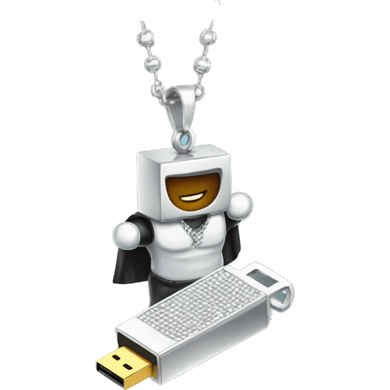 pendrive with silver disco ball chain emoji