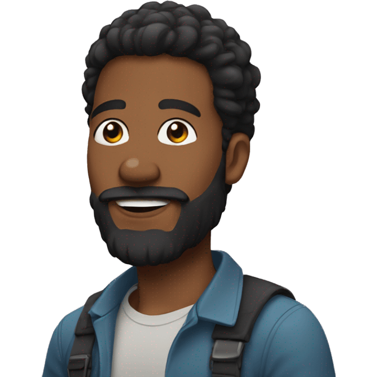 Pelo negro barba canosa emoji