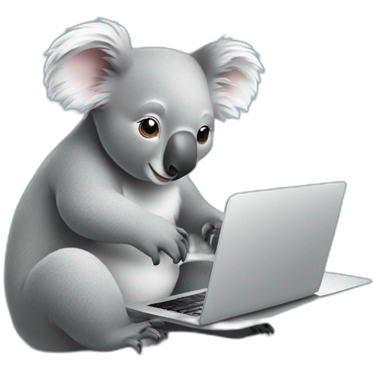 koala working with laptop emoji