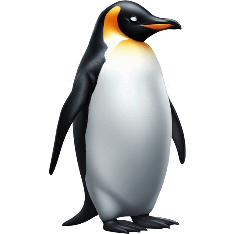 Penguin with giant 🧠 emoji