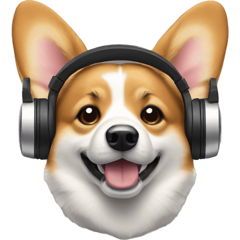 Corgi with headphones emoji