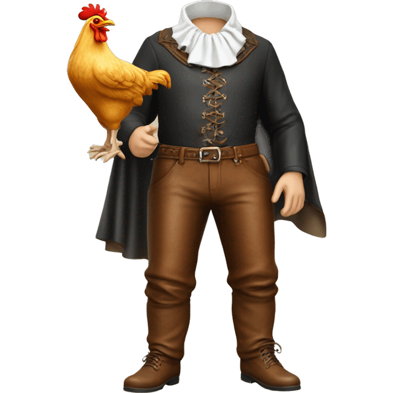 German man wearing Bavaria leather pants with chicken Head emoji