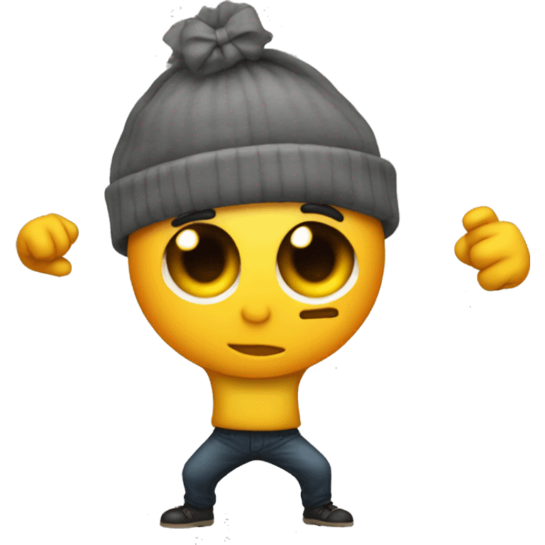 Wonen emoji dabbing with bow emoji