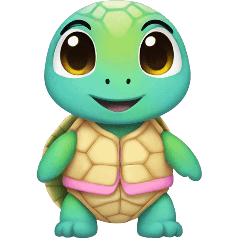 Rainbow adopt me turtle with pastel clothes emoji