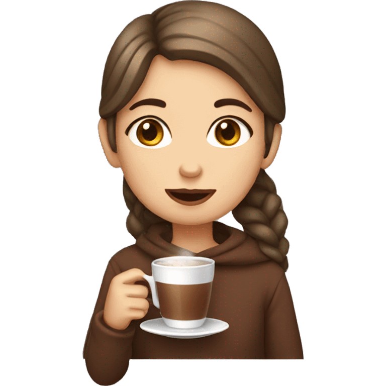 girl drinking cocoa emoji