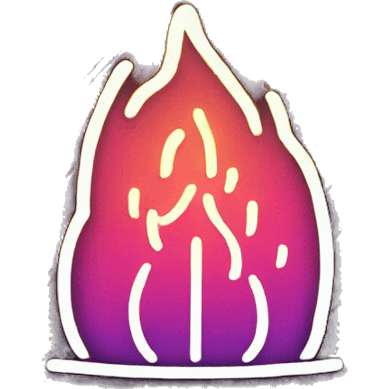 Fire outline neon emoji