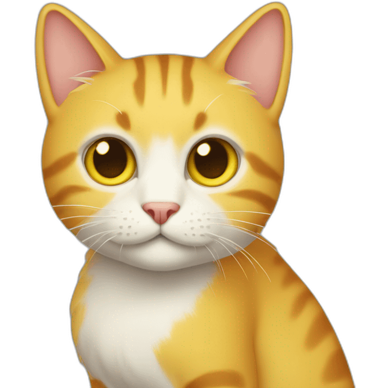 A yellow cat with a short tail emoji