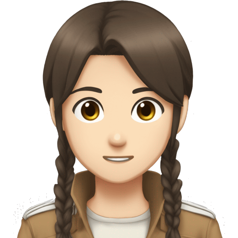 Sasha Braus brown hair hair in a ponytail anime attack on titan emoji