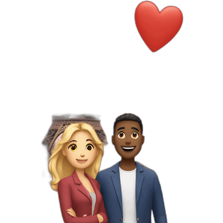 a couple in front of eiffel tower emoji