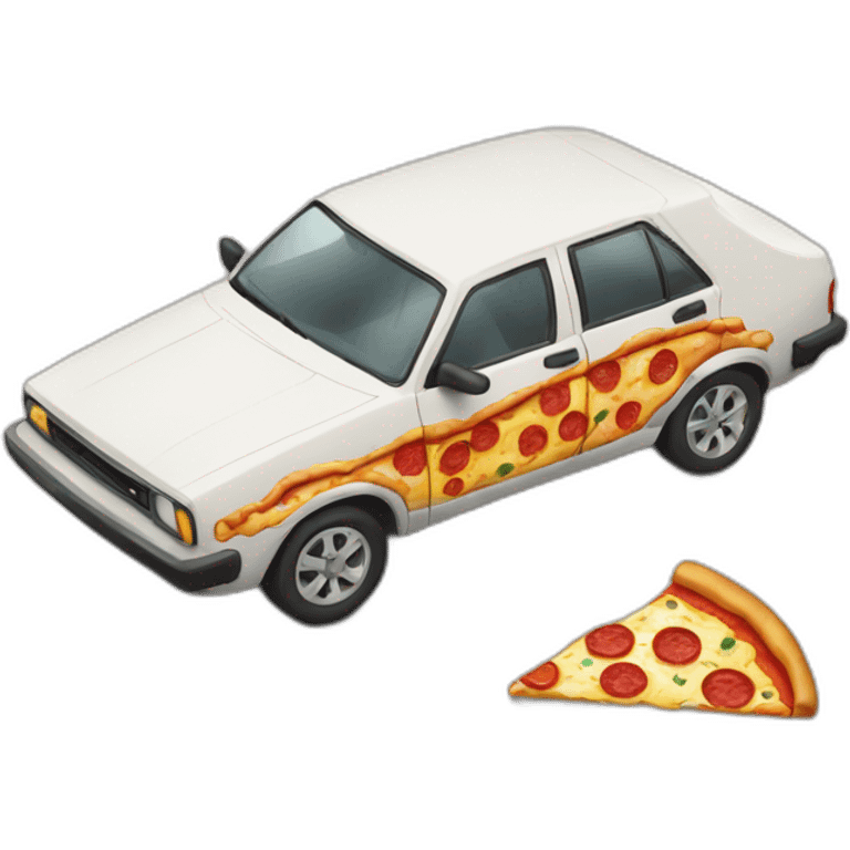 Car eat pizza emoji