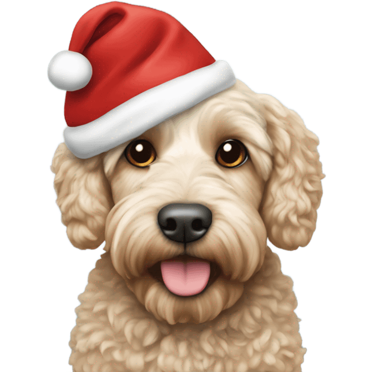 cockapoo with Santa hat emoji