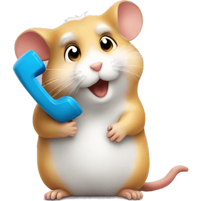 hamster calls on the phone emoji