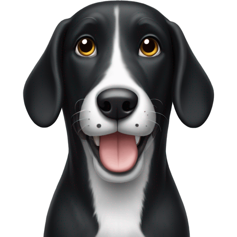 a black hound but whit white things and smiling emoji