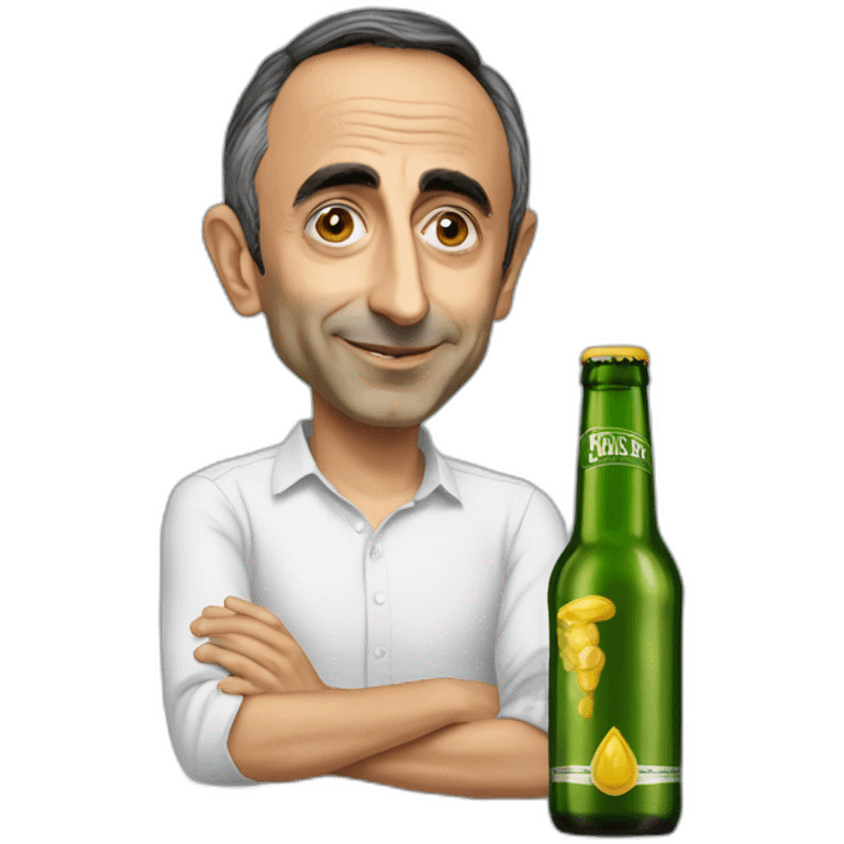 Éric zemmour bois une bière emoji