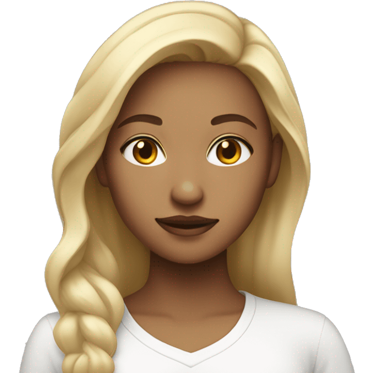 Light-skinned girl in white shirt emoji