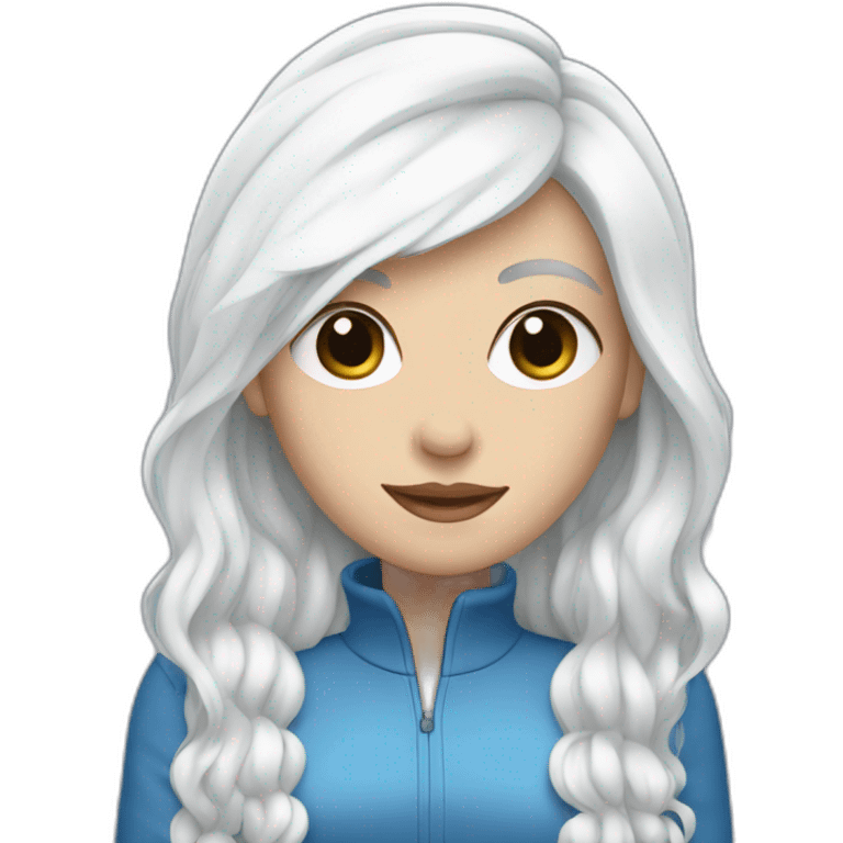 blue-white colored haired lesbian white girl emoji