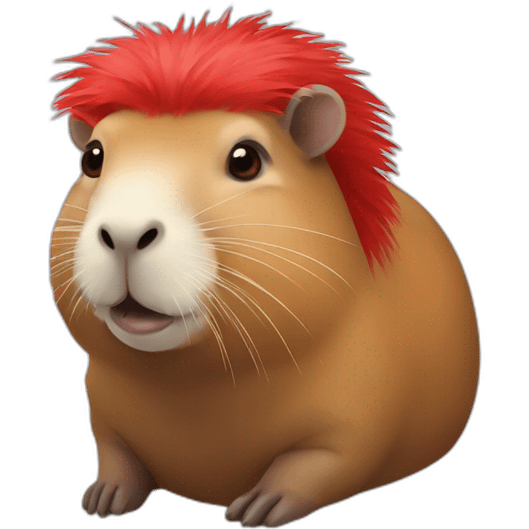 capybara-with-red-and-white-hair emoji