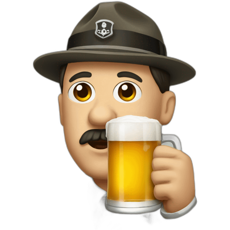 Hitler drinking beer emoji