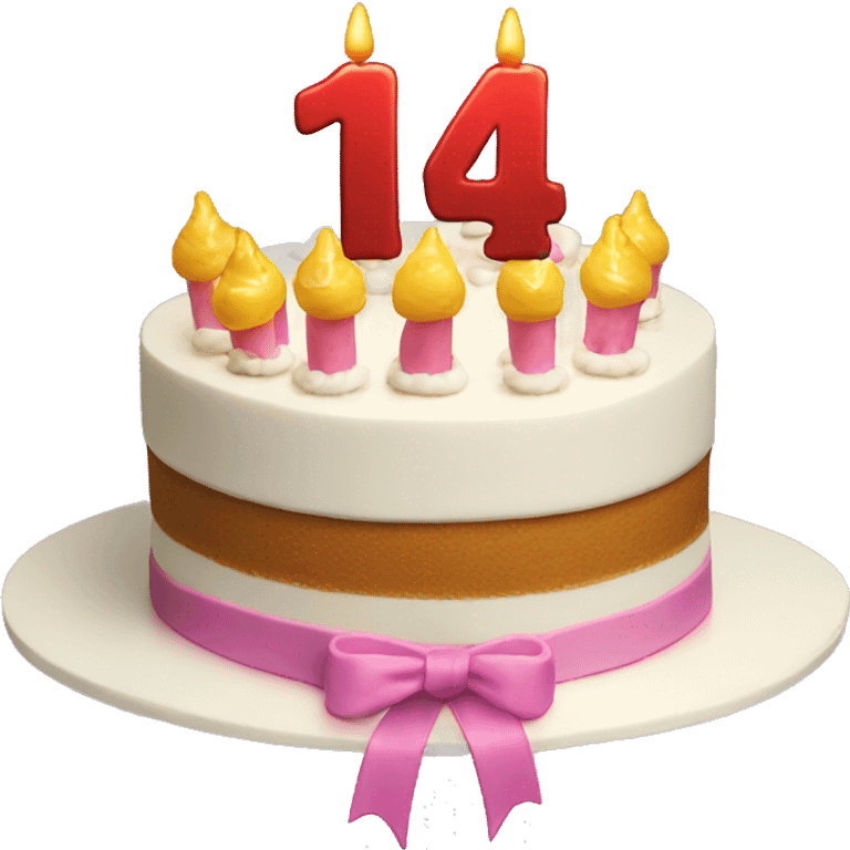 Happy 14th birthday cake emoji