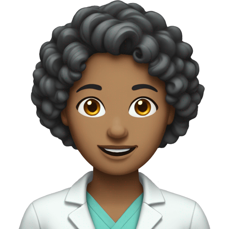 Dentist white woman curly dark hair  emoji