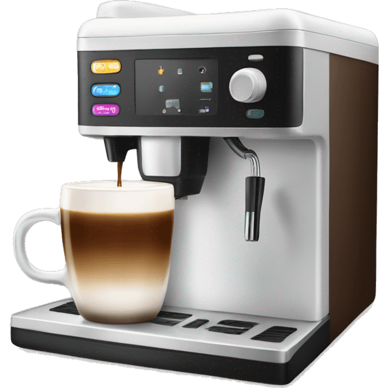 Coffee machine with a mug of coffee and milk  emoji