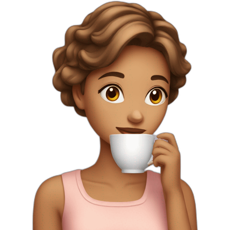 Girl sipping on tea emoji