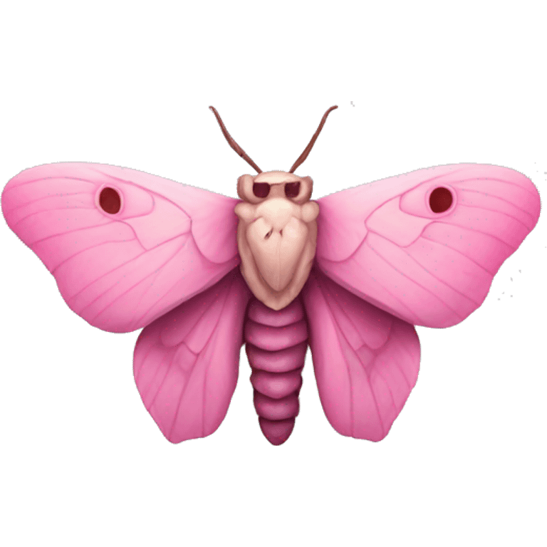 Pink moth on skull emoji