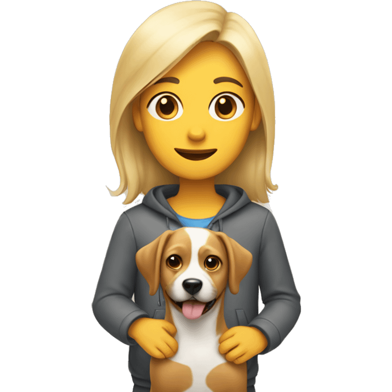 A person whit an dog  emoji