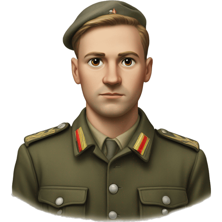 guy 28 years old german military 1940 photorealistic serious emoji