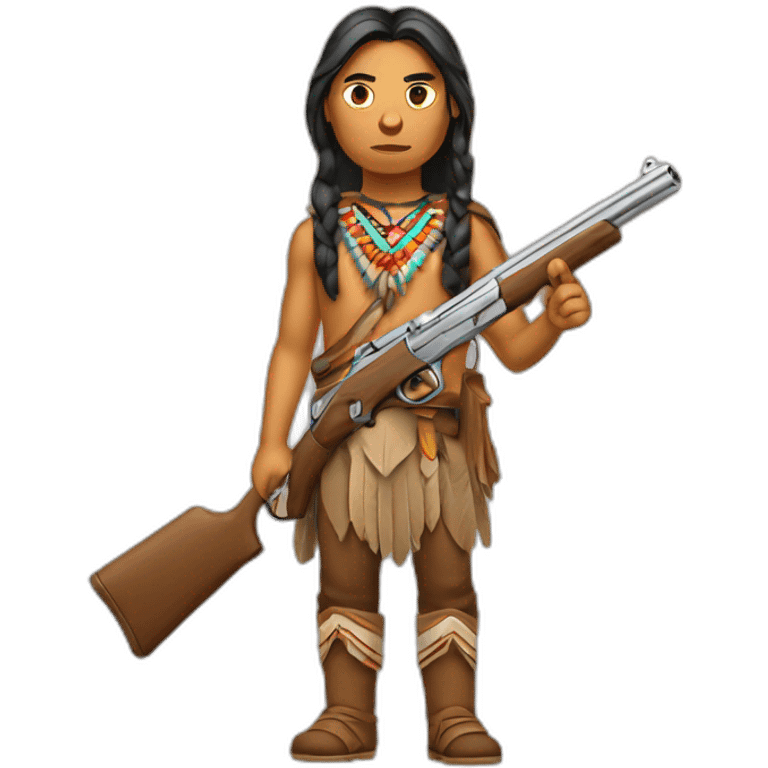 native american with a gun emoji