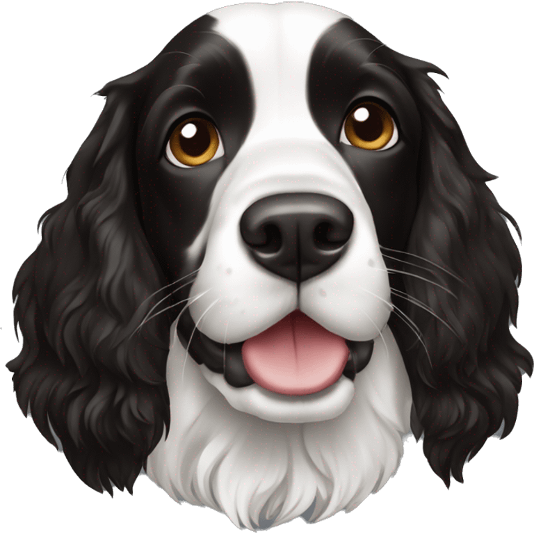 black and white springer spaniel emoji