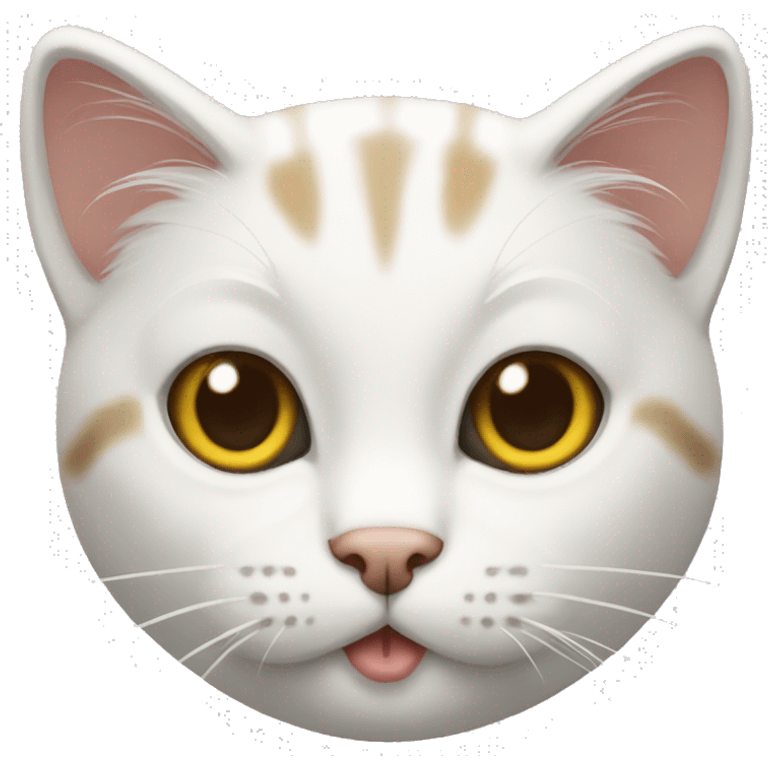 Cat white whitting emoji