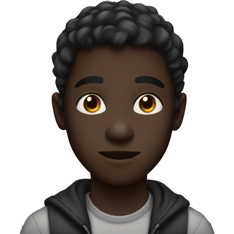 dark-skinned boy looking at viewer emoji