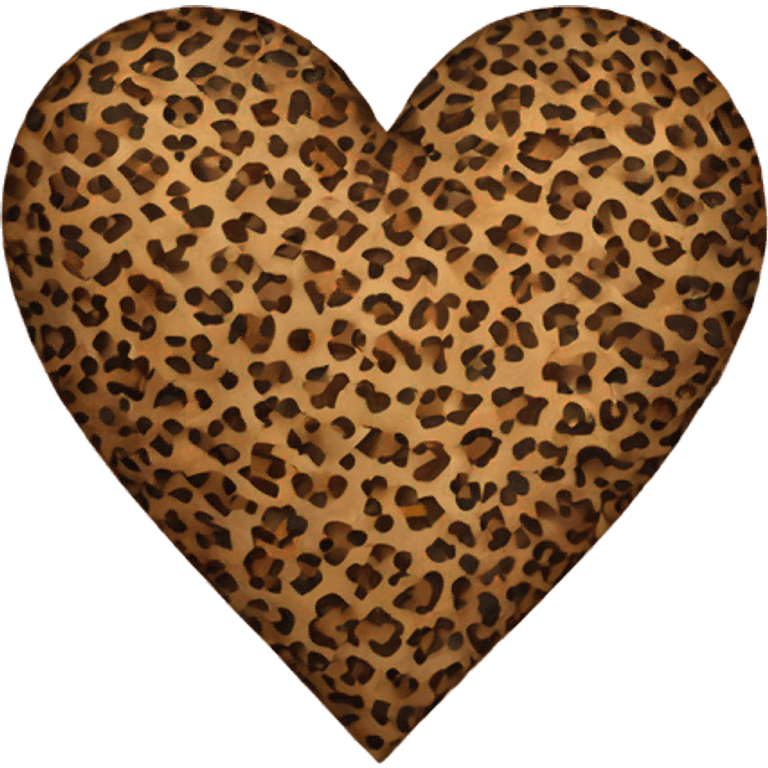 Heart colored in Leopard print emoji