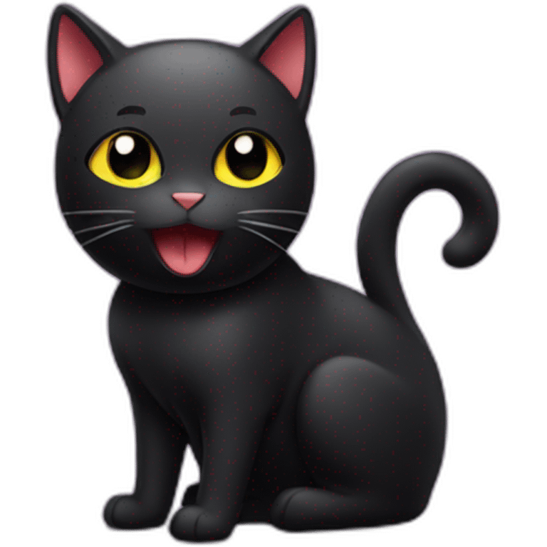 black cat + energy drink emoji