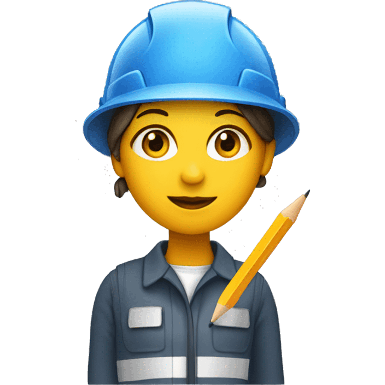 construction worker woman with a pencil emoji