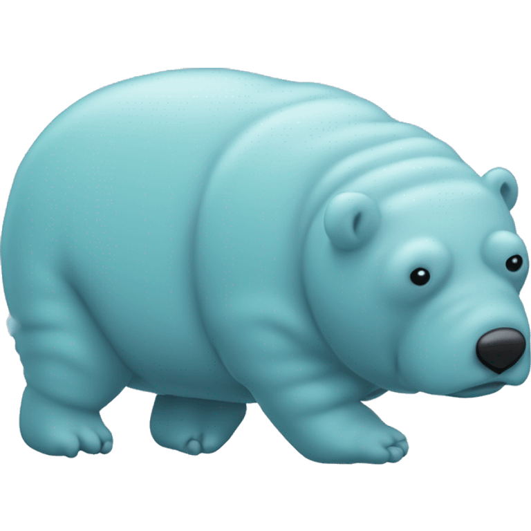 A cartoonish, light blue water bear (tardigrade) with a slightly rounded and plump body. emoji